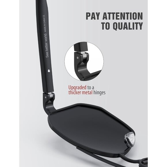 LUENX Mens Aviator Sunglasses Polarized Square 61mm UV400 Driving Outdoor Black - Picture 3 of 6